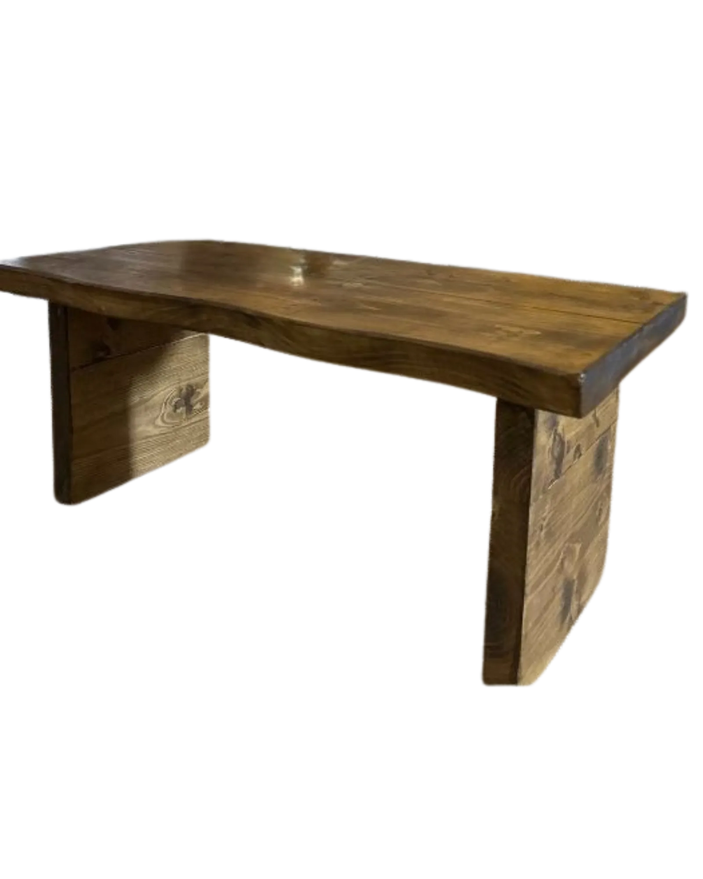 000.010  Coffee Table with live (waney) edges (2 heights) Rustic Solid Wood