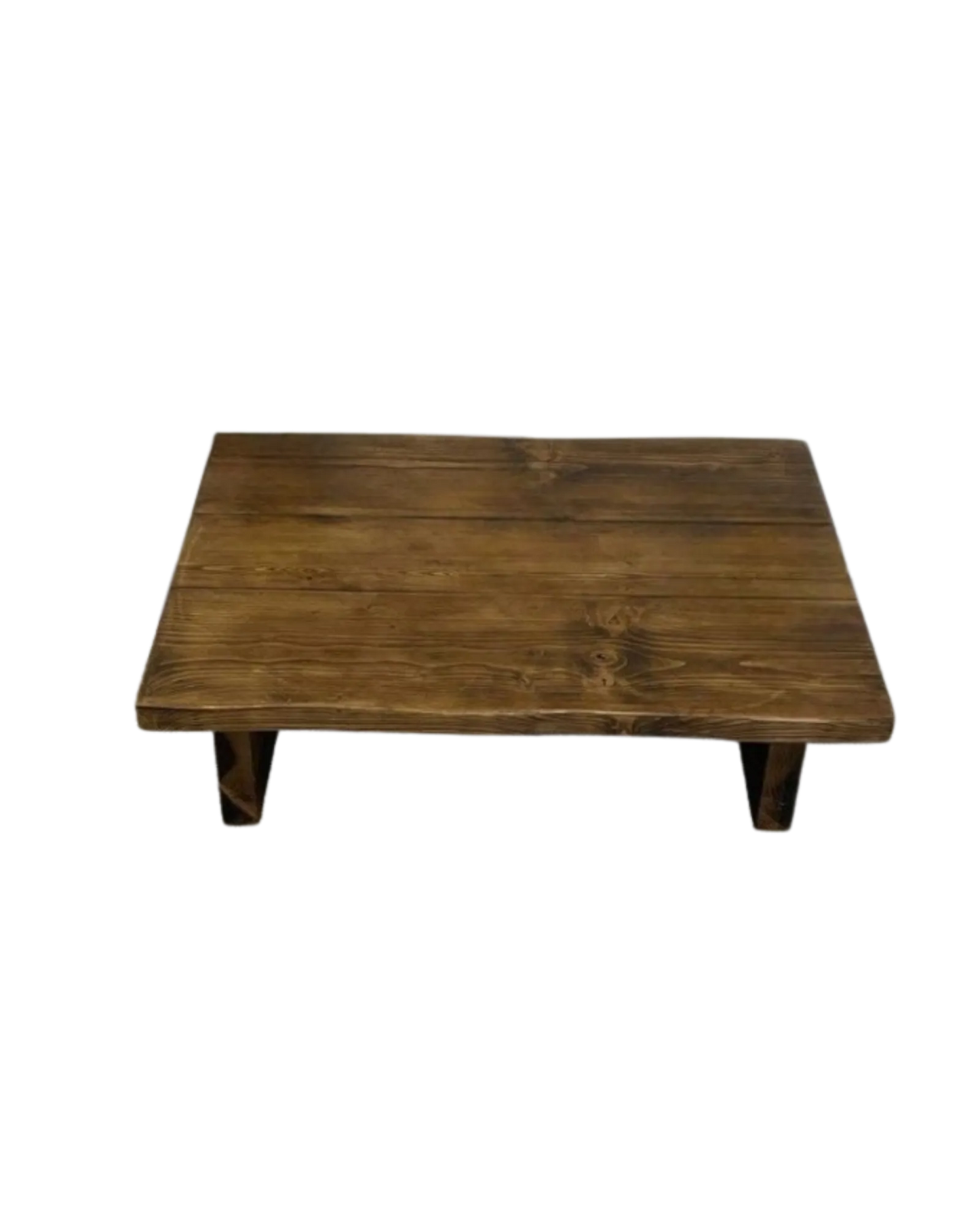 000.011  Coffee Table with soft straight edges (2 heights) Rustic Solid Wood