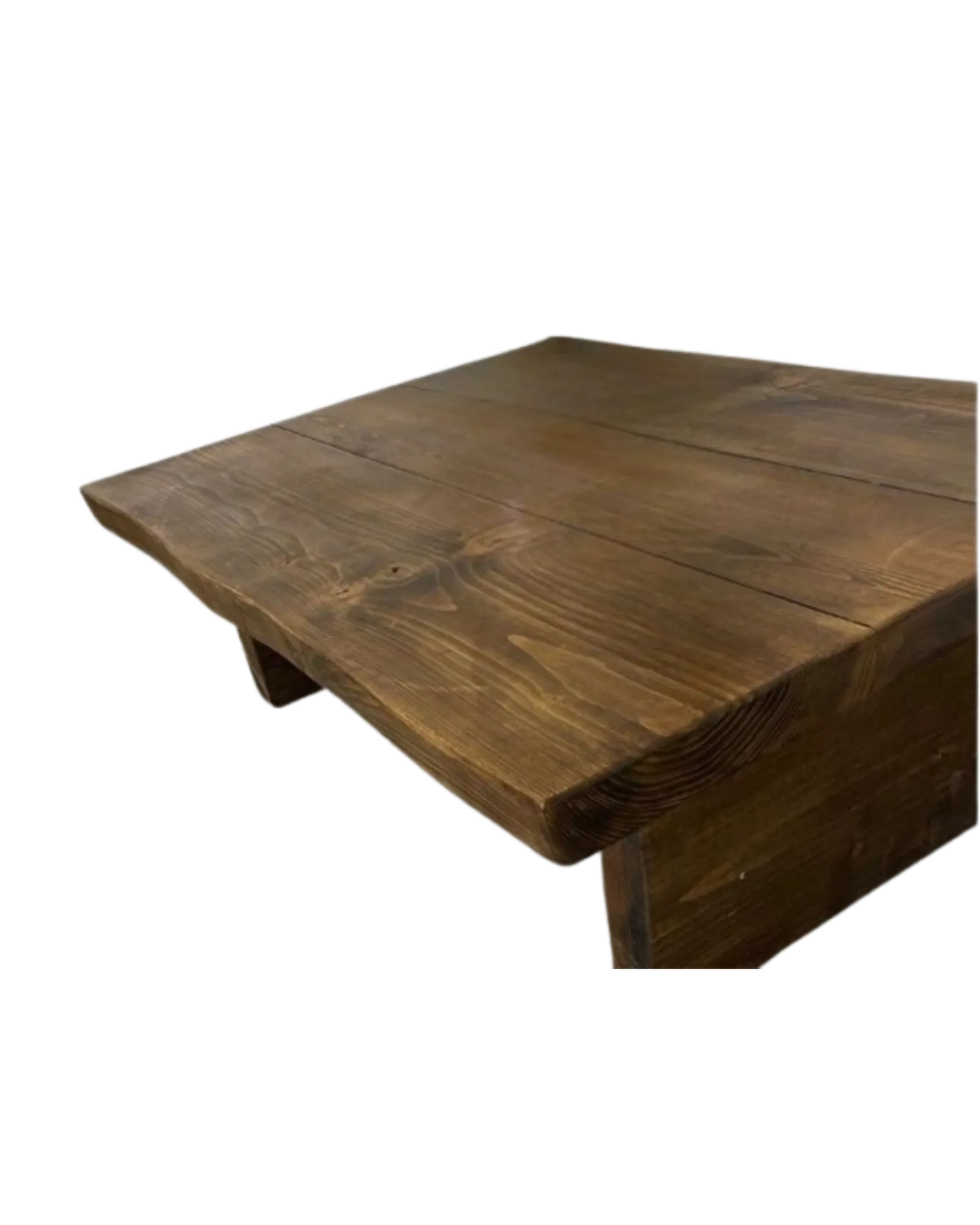 000.011  Coffee Table with soft straight edges (2 heights) Rustic Solid Wood