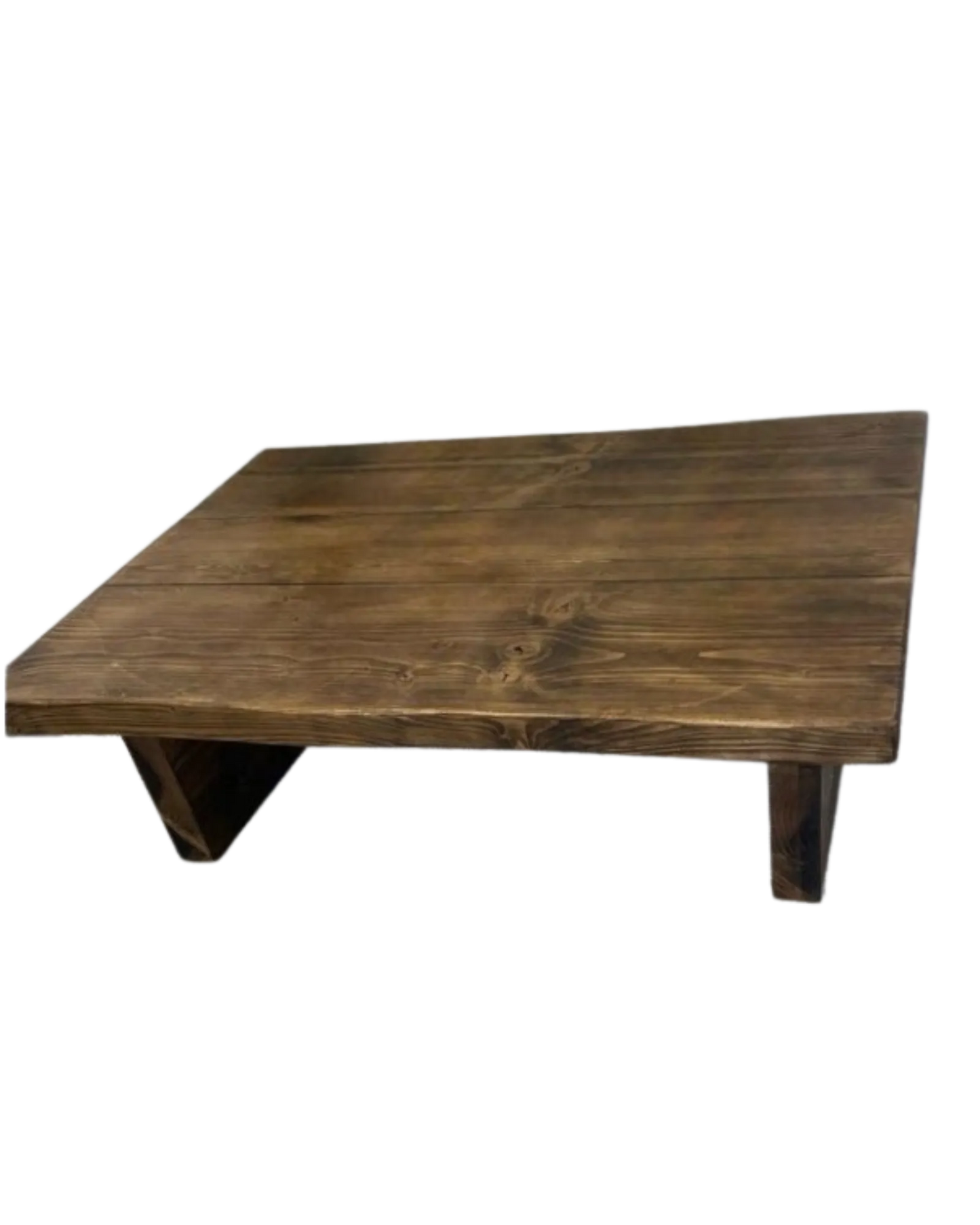 000.011  Coffee Table with soft straight edges (2 heights) Rustic Solid Wood