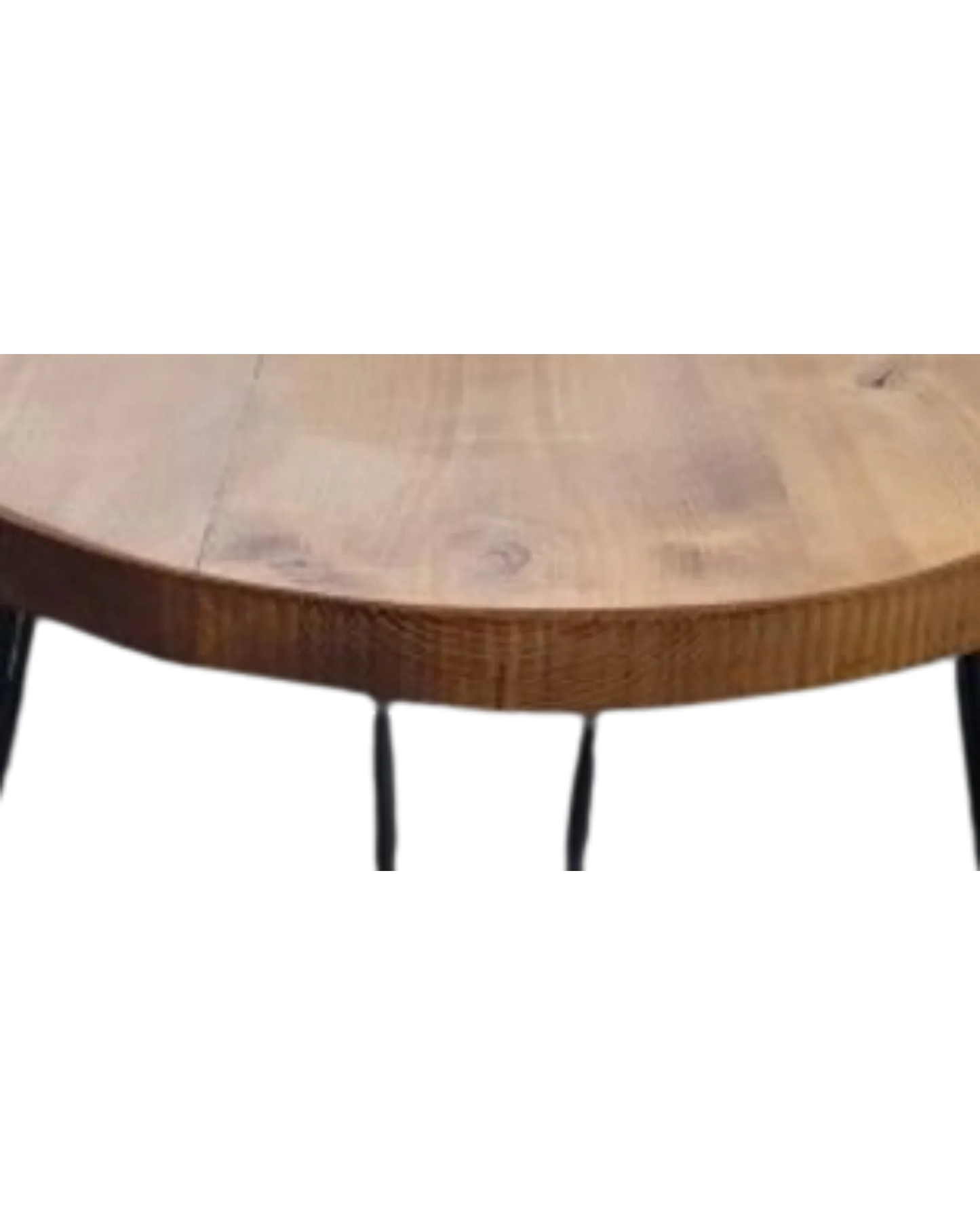 000.014  Rustic Wooden Round Coffee Table with Hairpin Legs