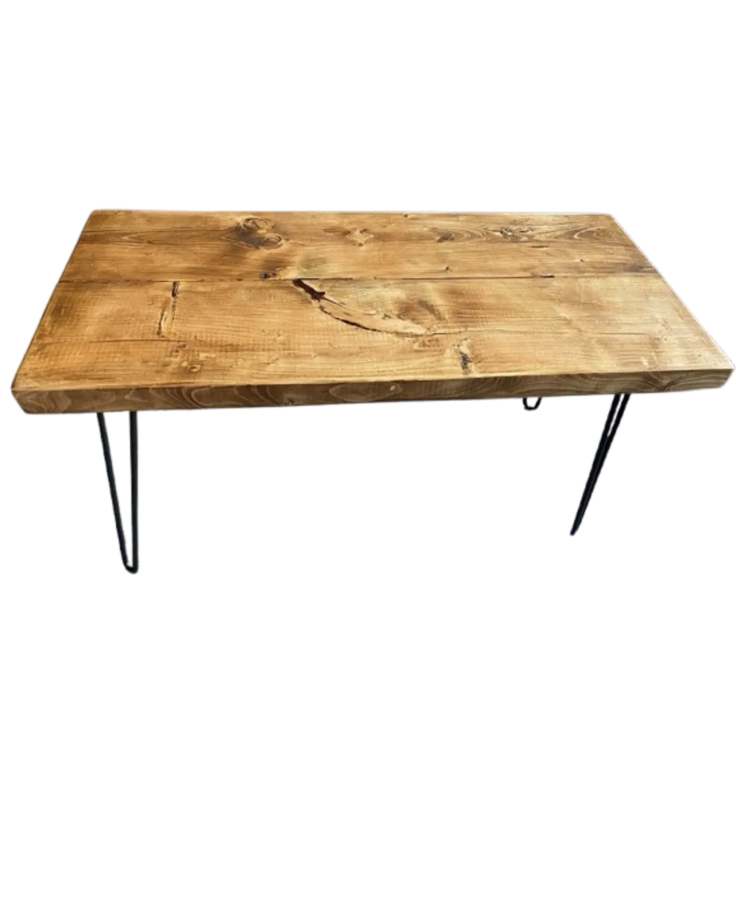 000.016  Coffee Table solid wood with hairpin legs