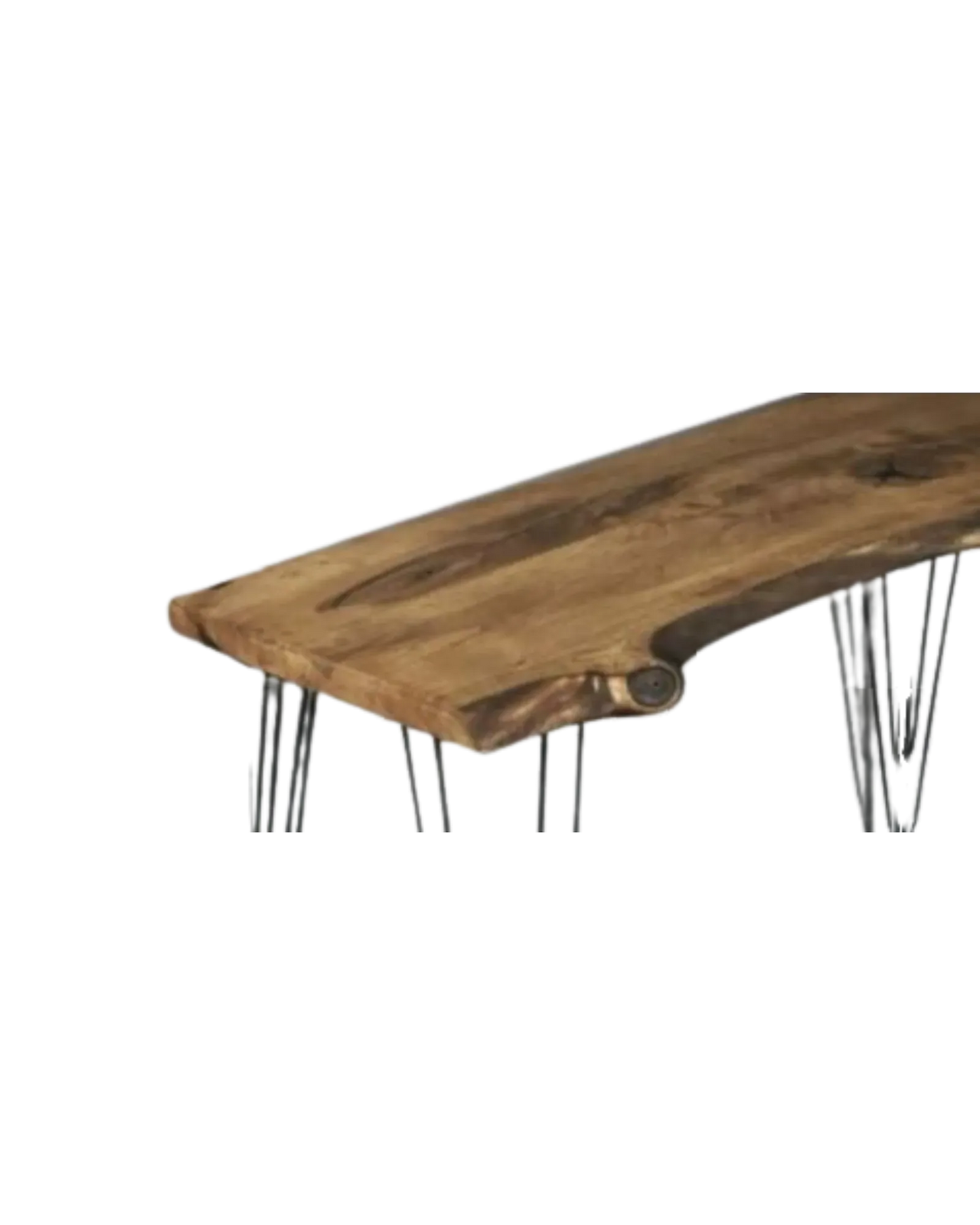 000.018  Coffee Table - Live Edge Style - solid wood with hairpin legs