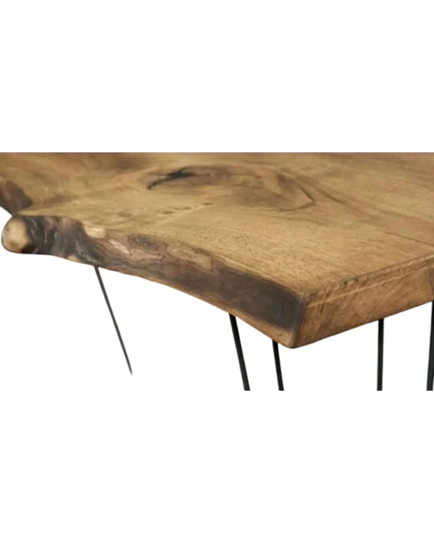 000.018  Coffee Table - Live Edge Style - solid wood with hairpin legs