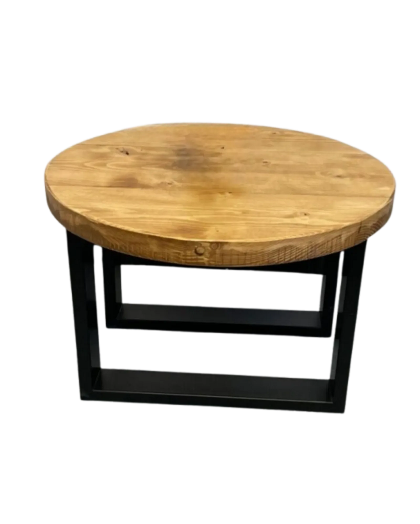 000.022  Round Coffee table with square box section legs