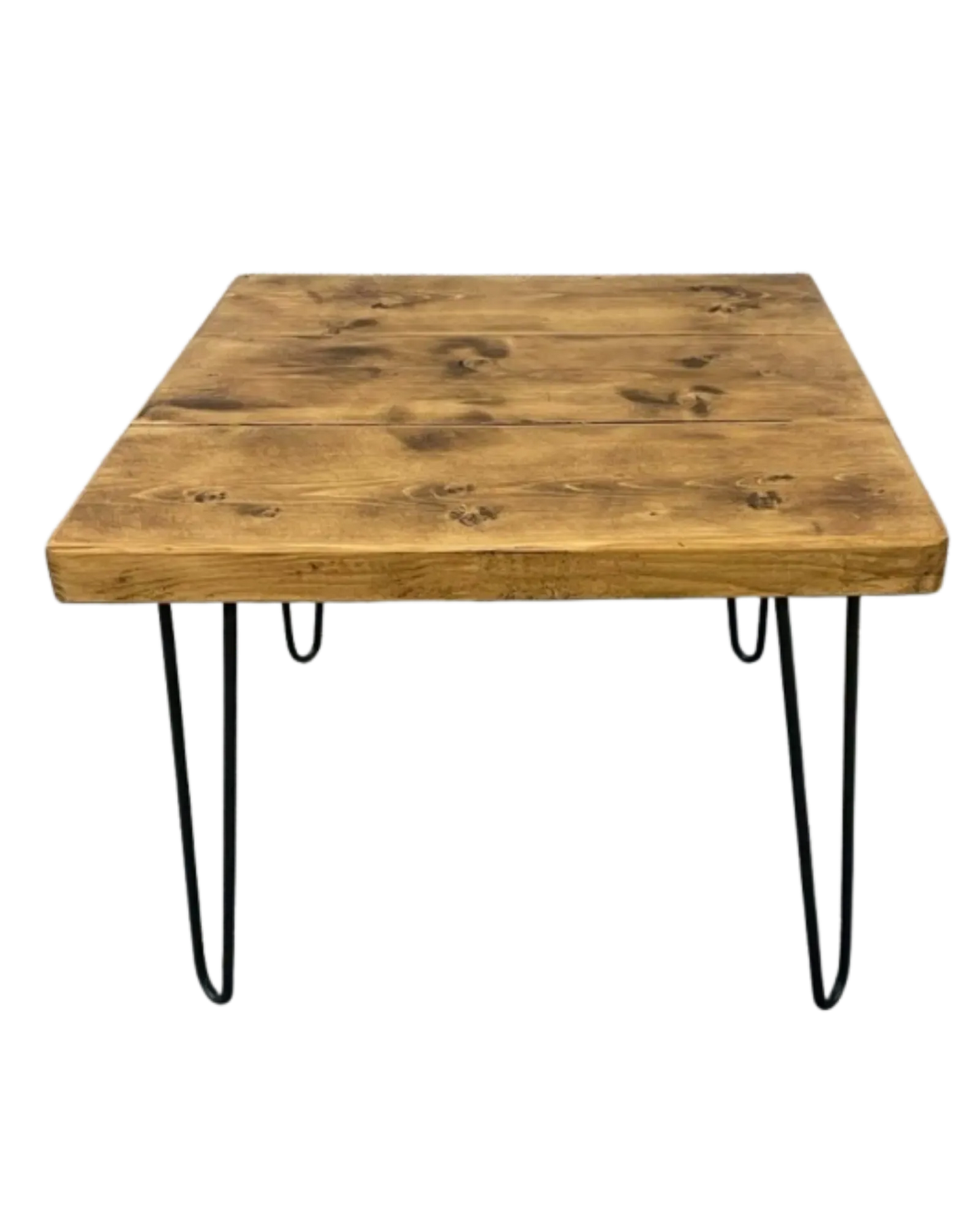 000.024  Rustic Square Coffee Table with Hairpin Legs