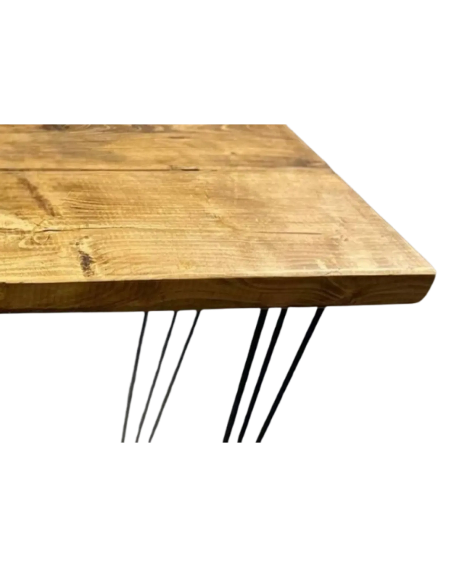 000.025  Solid Wood Dining Table with Hairpin Legs