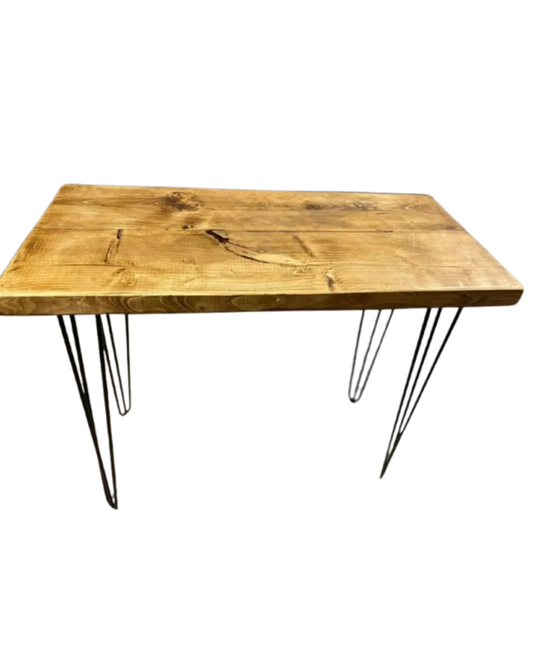 000.025  Solid Wood Dining Table with Hairpin Legs