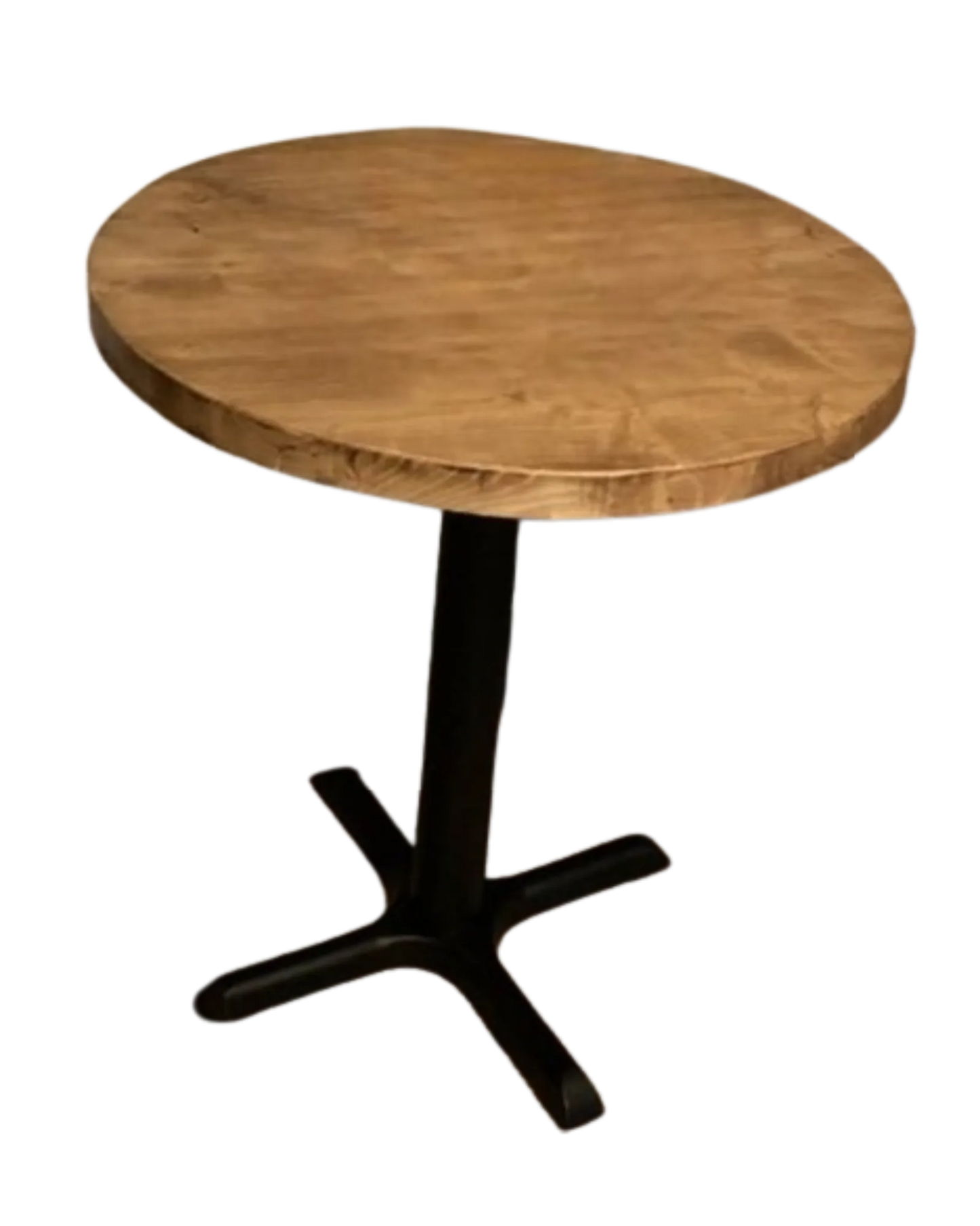 000.031  Dining Table Round - with Cast Iron Pedestal Base Rustic Industrial