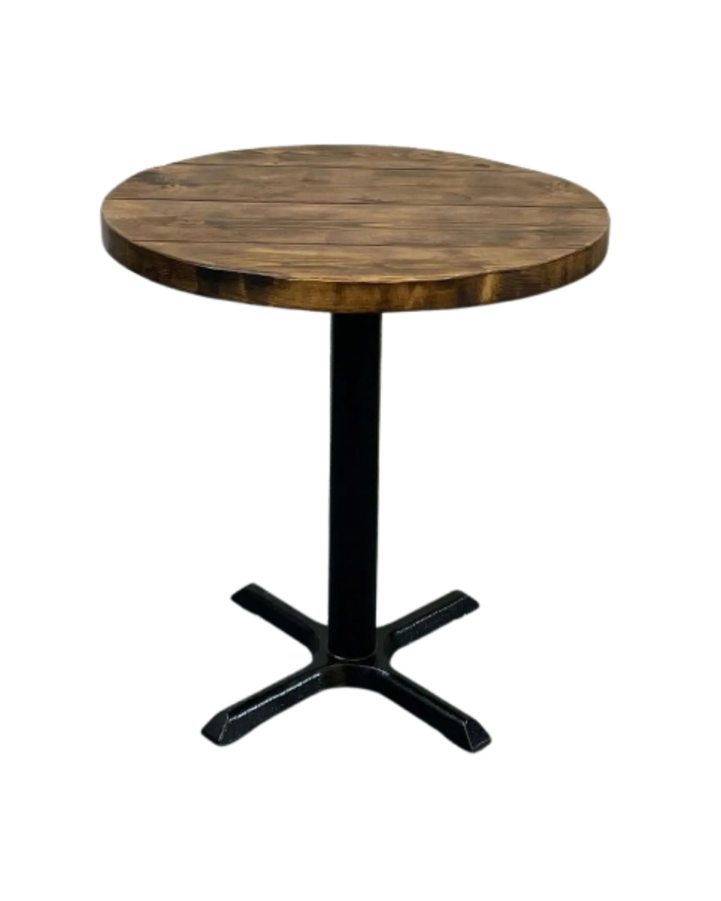 000.031  Dining Table Round - with Cast Iron Pedestal Base Rustic Industrial