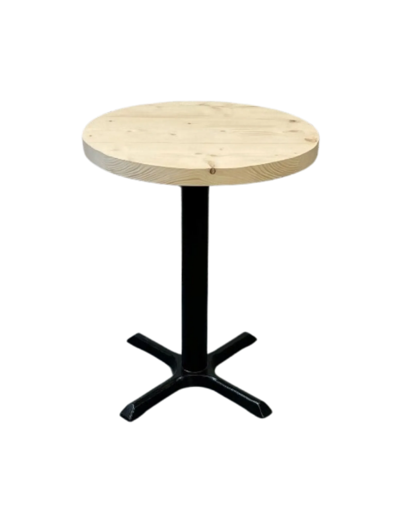 000.031  Dining Table Round - with Cast Iron Pedestal Base Rustic Industrial