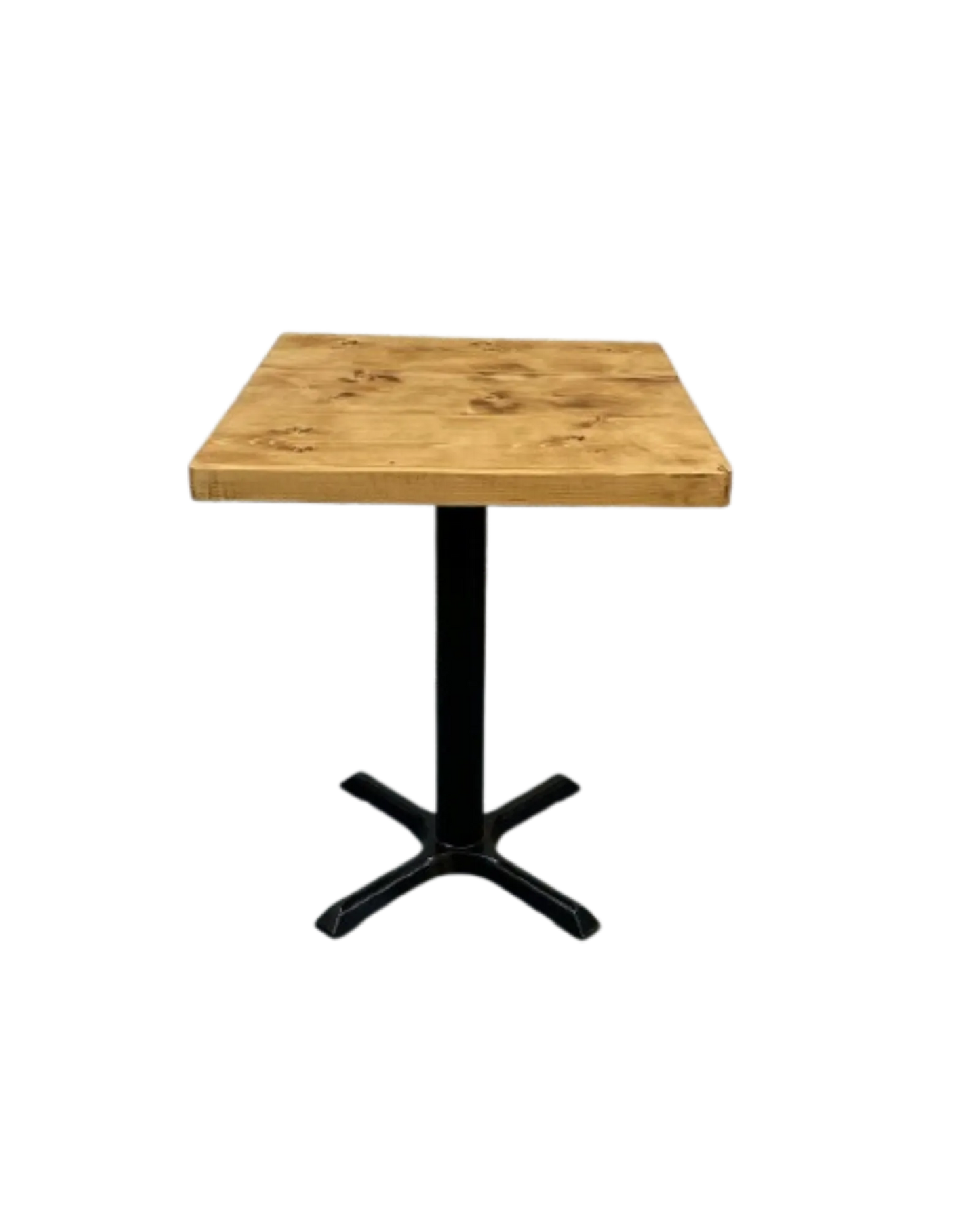 000.034  Square Dining Table - solid wood with Cast Iron Pedestal Base