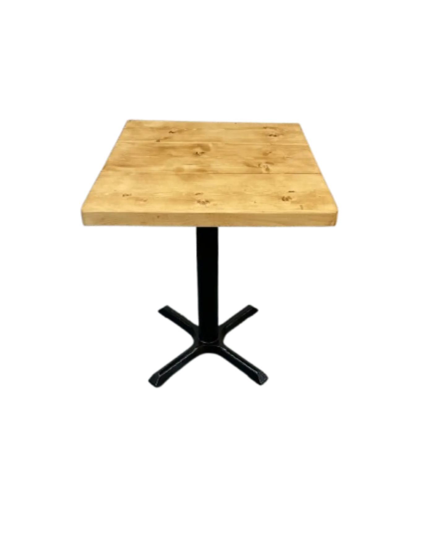 000.034  Square Dining Table - solid wood with Cast Iron Pedestal Base