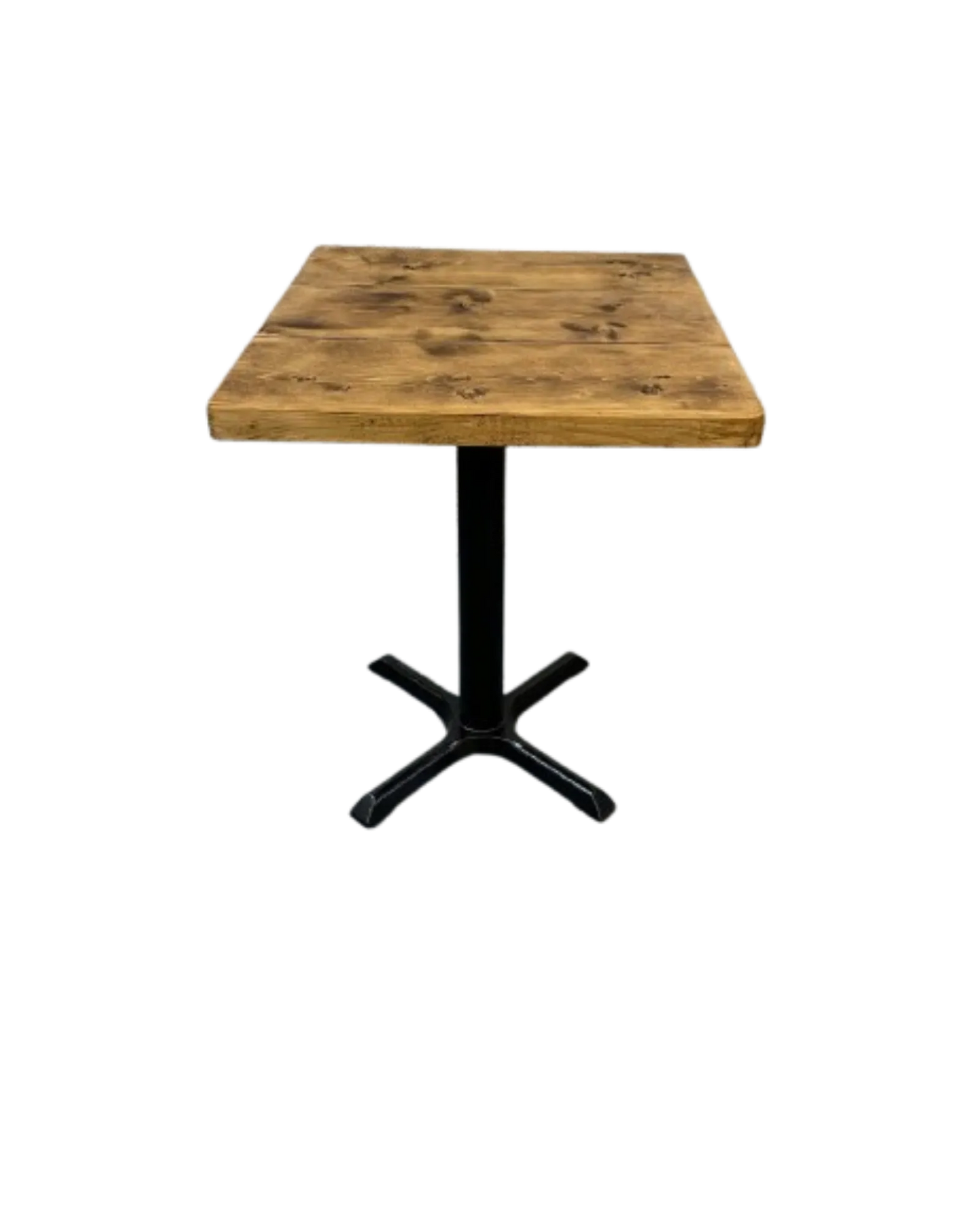 000.034  Square Dining Table - solid wood with Cast Iron Pedestal Base