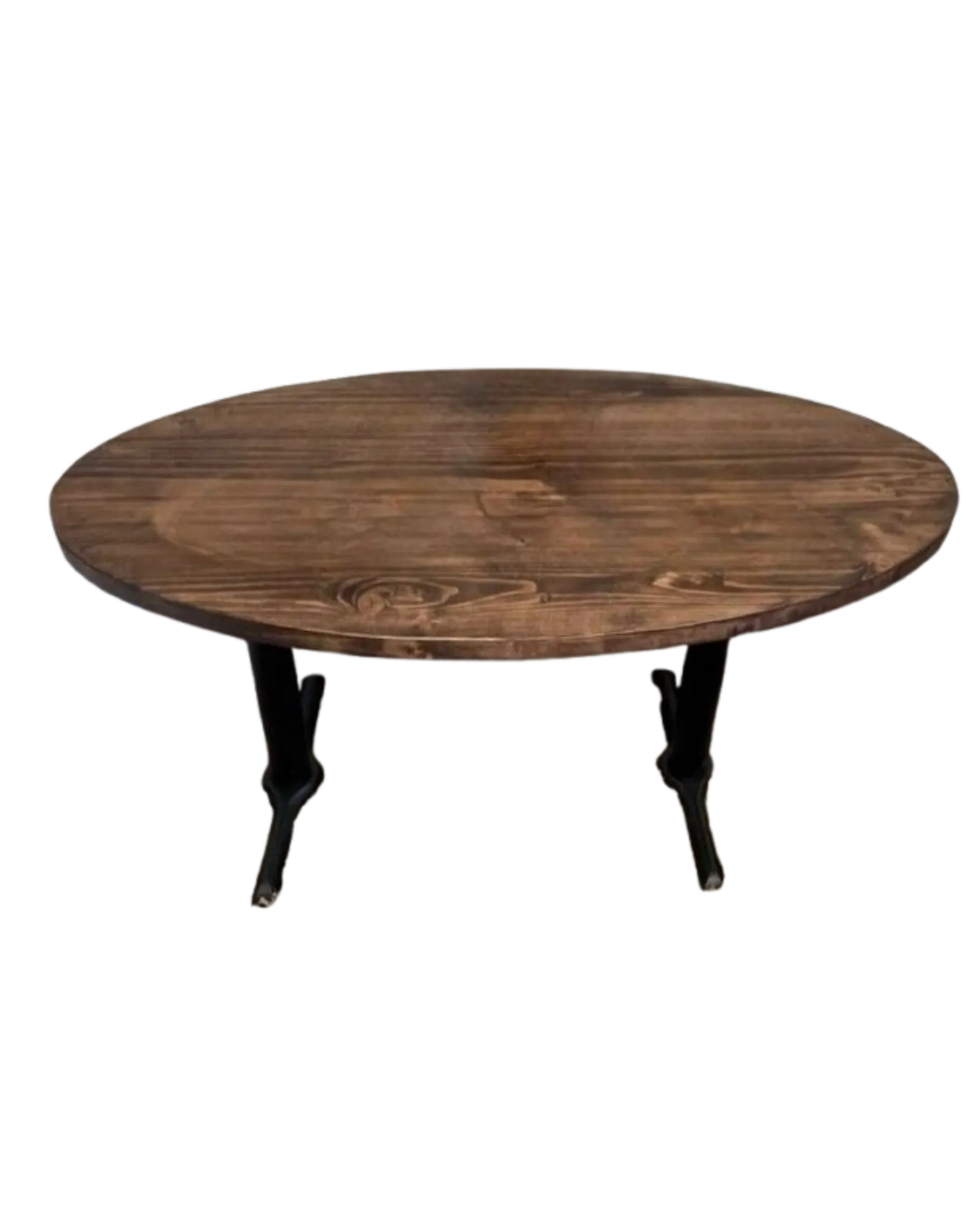 000.038  Dining Table Large Oval Twin Pedestal Base or Hairpin legs