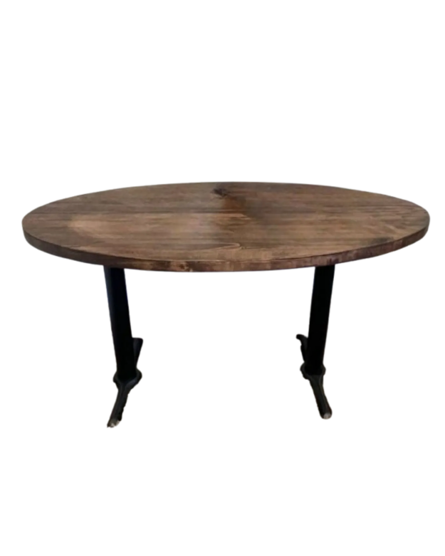 000.038  Dining Table Large Oval Twin Pedestal Base or Hairpin legs