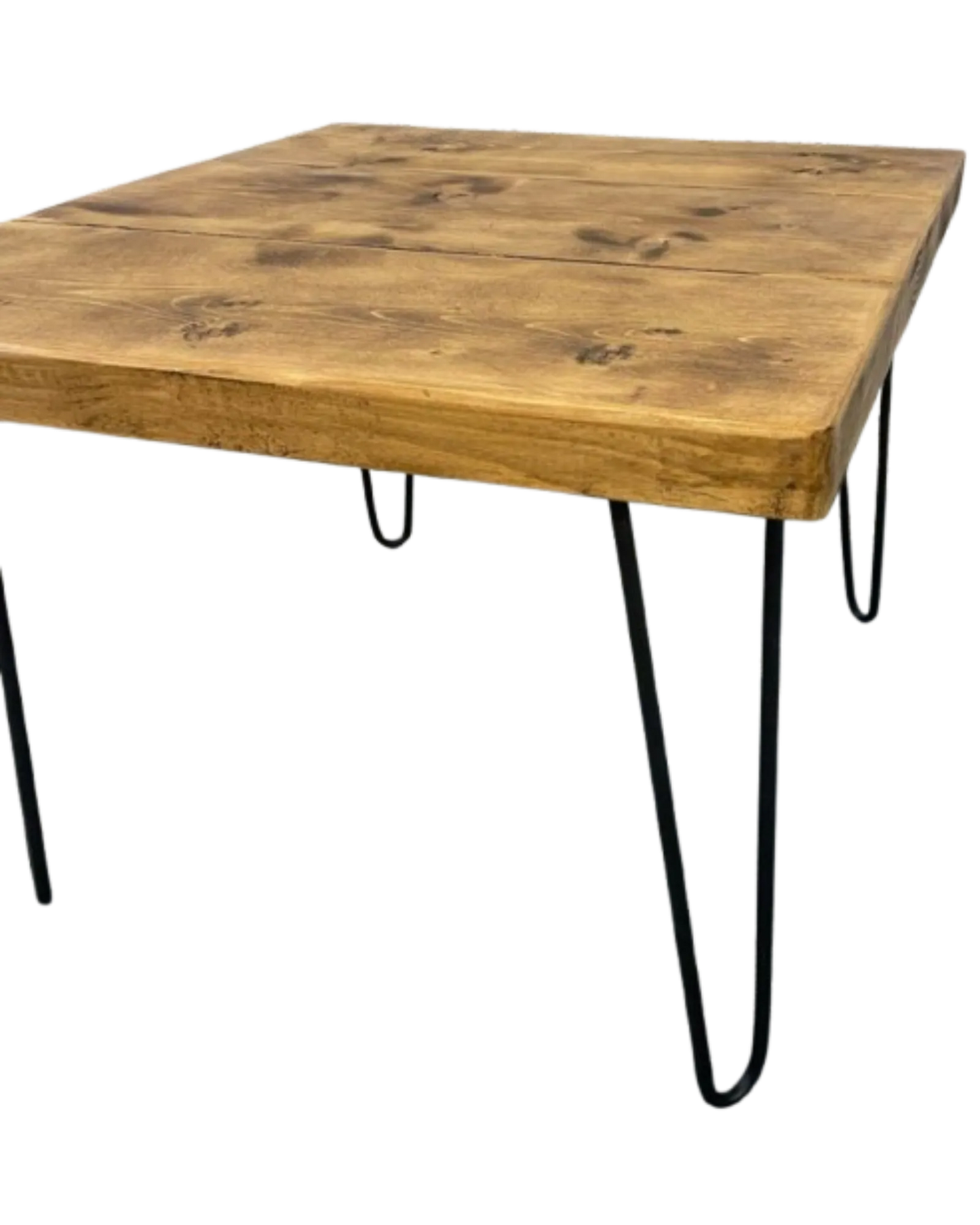 000.039  Coffee Table large solid wood with hairpin legs