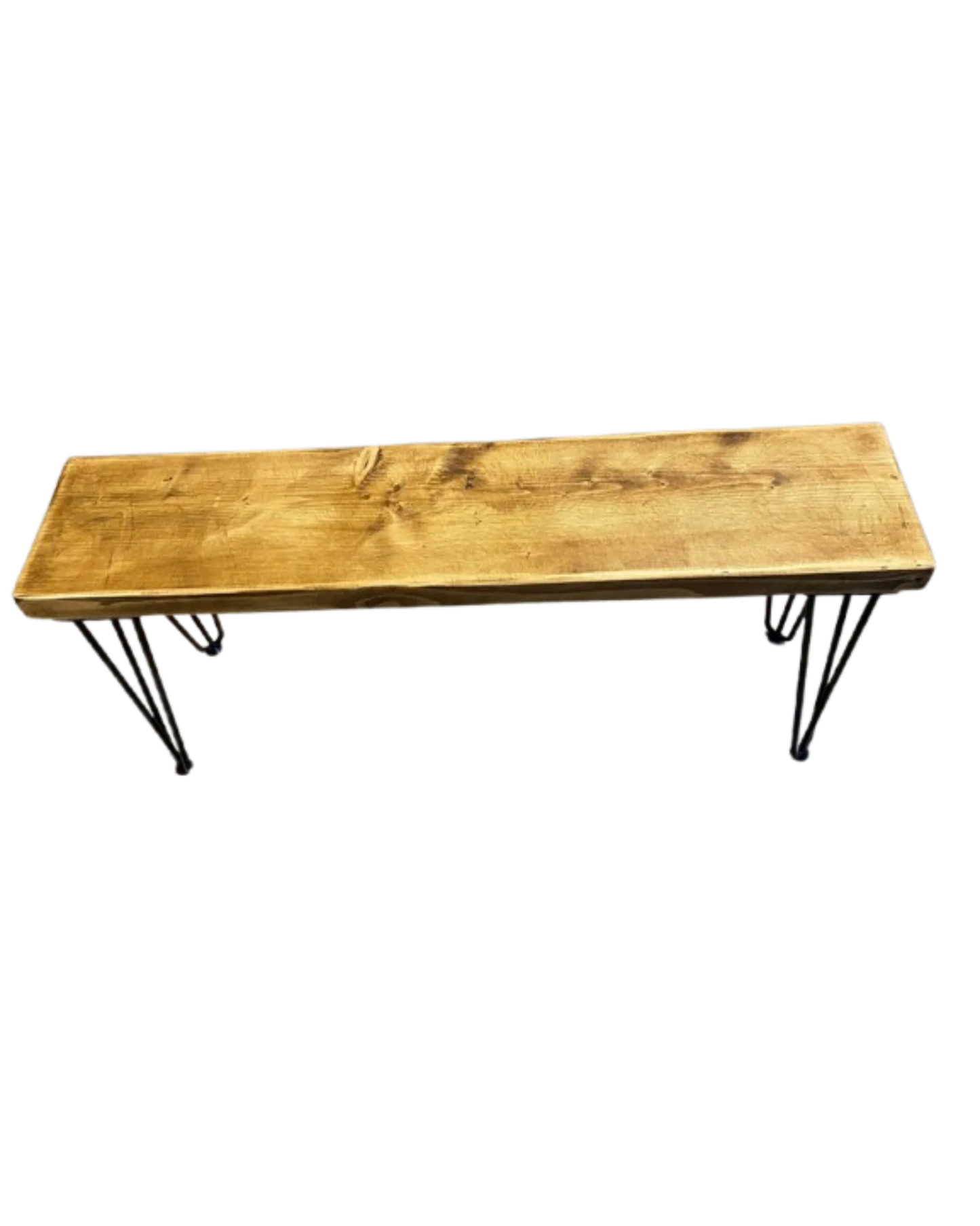 000.045  Classic Rustic Bench with Hairpin Legs