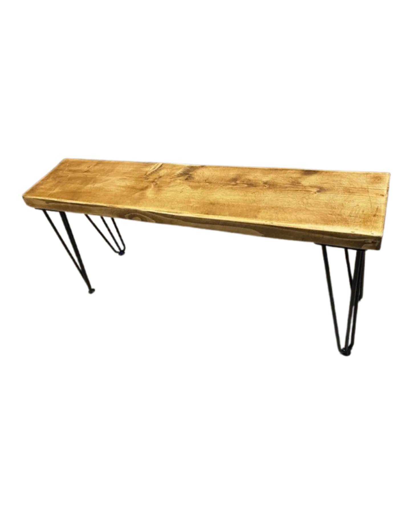 000.045  Classic Rustic Bench with Hairpin Legs