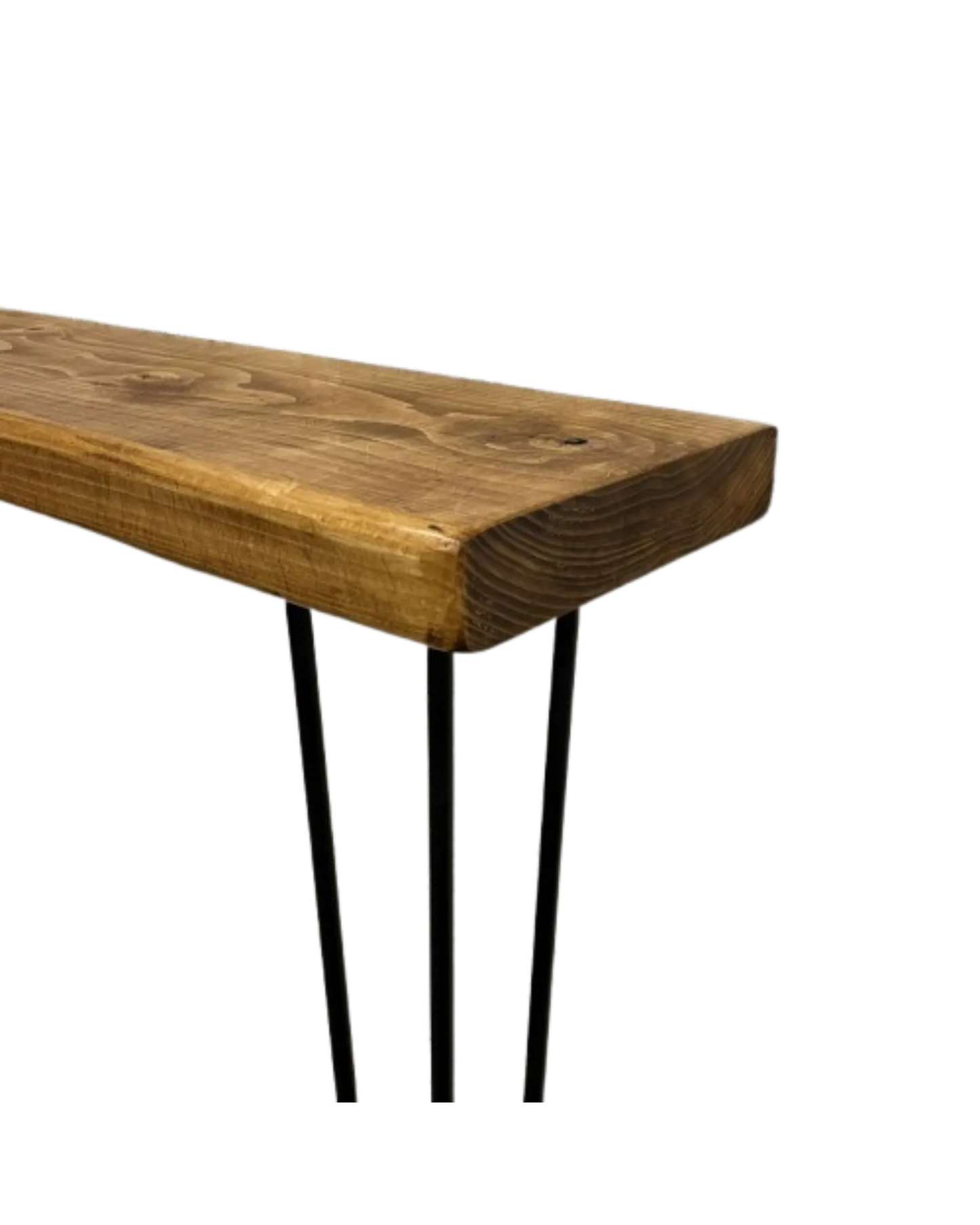 000.051  Console Table - solid wood with hairpin legs