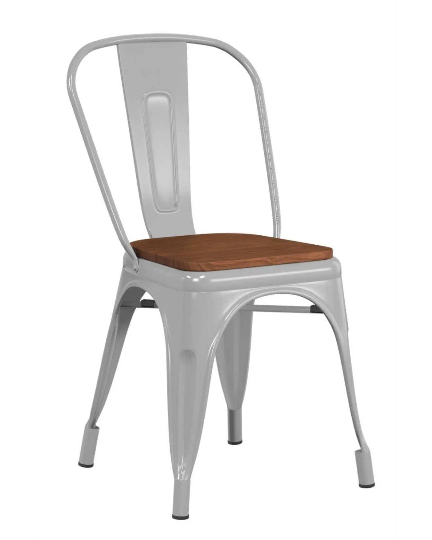 000.061  Bistro Dining Chairs with wooden style seats (Set of 4)