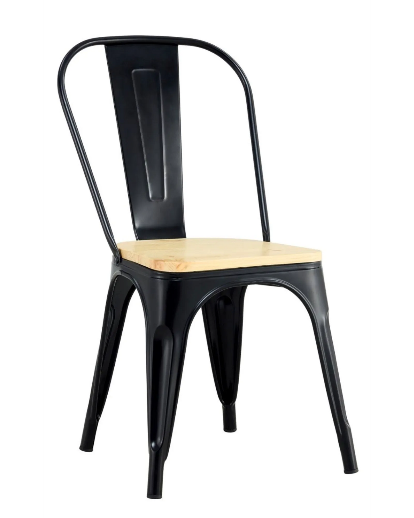 000.061  Bistro Dining Chairs with wooden style seats (Set of 4)