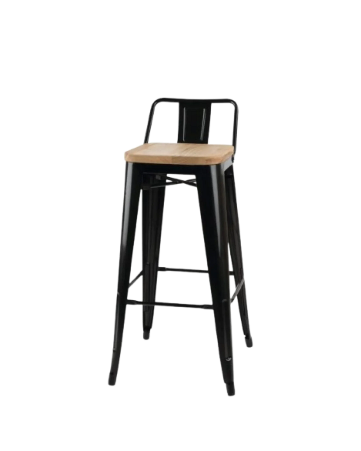 000.063  Black Metal Bar Stools with raised backs - 2 Styles to choose from (Set of 4)