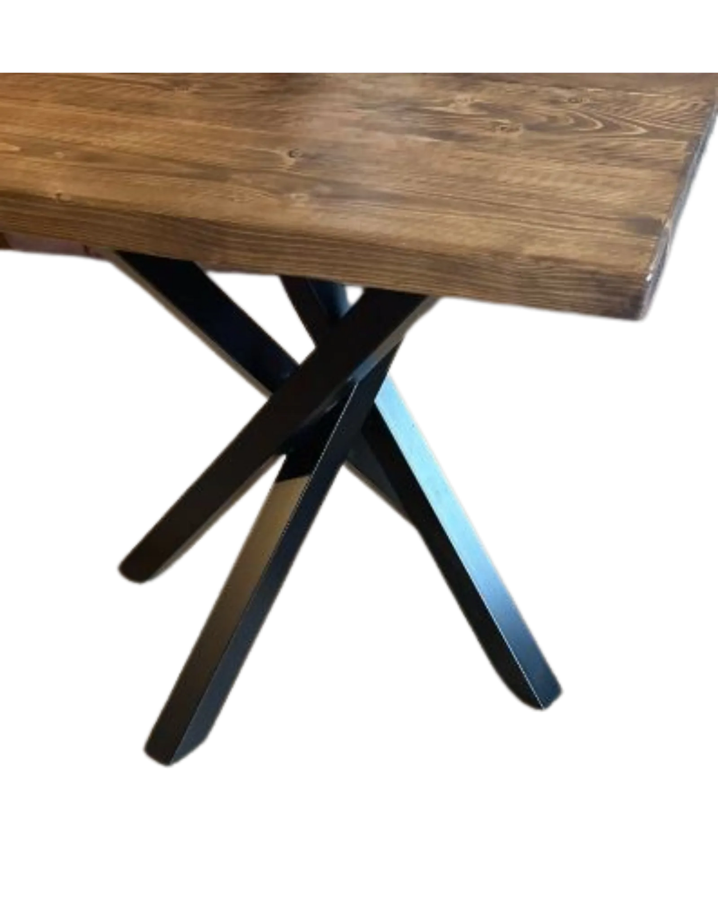 000.079  Square Dining Table - with steel base Rustic Farmhouse